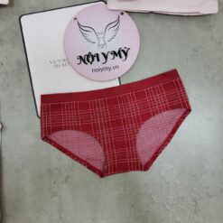Quần lót Victoria’s Secret nguyên mông thun seamless màu đỏ caro kim sa 431625qgx