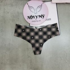 Quần lót Pink lọt khe thun lạnh không viền màu caro xám 416223