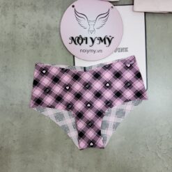 Quần lót Pink nửa mông thun lạnh không viền màu caro hồng 416227 (Copy)