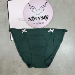 Quần lót Victoria’s Secret bikini dây thun cotton màu xanh lá hoạ tiết 431716
