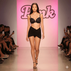 Áo lót Pink nâng nhiều thun lạnh màu đen hoạ tiết 357700qfq