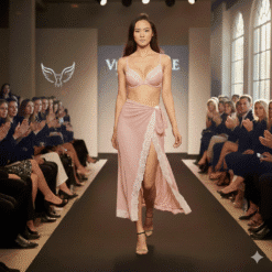 Áo lót Pink nâng vừa thun cotton viền ren màu hồng kim sa 430635qas