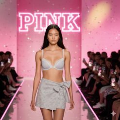 Áo lót Pink nâng nhiều thun cotton viền ren kem màu da 428206seq