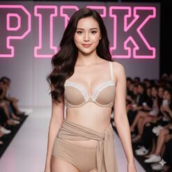 Áo lót Pink nâng nhiều thun cotton viền ren màu hồng kim sa 430640qas