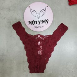 Quần lót Victoria Secret nửa mông lưng cao ren màu đỏ đô 417745qnu