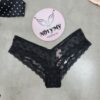 Quần lót Victoria Secret nửa mông lưng cao ren màu đen 428892qca