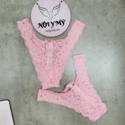 Quần lót Victoria Secret nửa mông lưng cao ren màu hồng 417745qu3