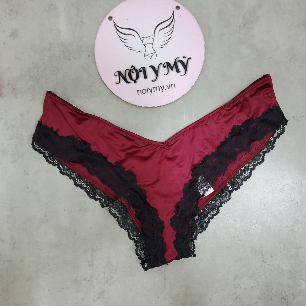 Quần lót Victoria Secret nửa mông thun lạnh phối ren màu đỏ đô 424054qd4 (Copy)