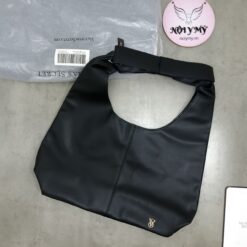 Túi Vic giả da đen,  quai nơ ,khóa nút  nam châm