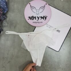 Quần lót Victoria Secret lọt khe dây satin phía sau lưới nơ trắng 415327q9z