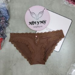 Quần lót Victoria Secret bikini thun lạnh phối ren màu nâu 424223qg6