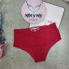 Quần lót Victoria Secret nửa mông thun lạnh không viền màu đỏ đan dây phía sau 429831qd4