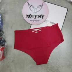Quần lót Victoria Secret nửa mông thun lạnh không viền màu đỏ đan dây phía sau 429831qd4