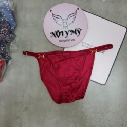 Quần lót Victoria Secret bikini dây điều chỉnh thun lạnh màu đỏ đô hoạ tiết 431352qcp