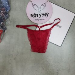Quần lót Victoria Secret lọt khe dây satin phía sau lưới nơ trắng 415327q9z