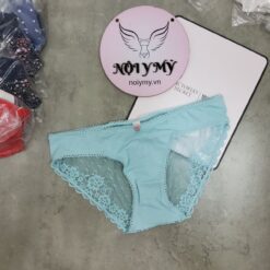 Quần lót Victoria’s Secret bikini thun cotton phối ren màu xanh biển 431719qd2
