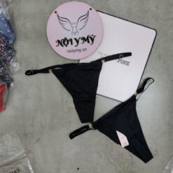 Quần lót Victoria Secret lọt khe thun lạnh dây điều chỉnh màu đen 532719qb4