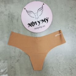 Quần lót Pink lọt khe thun lạnh không viền màu nâu bò 142061sna