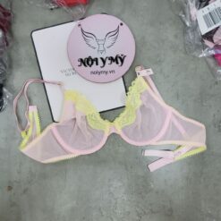 Áo lót Victoria Secret không nâng không mút ren lưới màu hồng viền vàng 231719qfk (Sao chép)