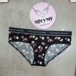 Quần lót Victoria’s Secret nguyên mông thun cotton lưng logo màu trắng dâu tây 415923 [HÃNG KHÔNG GẮN TEM]
