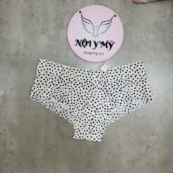 Quần lót Victoria Secret nửa mông ren màu trắng bi đen 419058spe