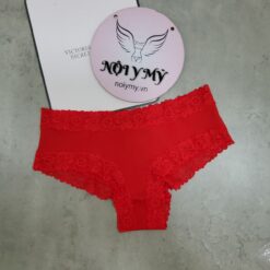 Quần lót Pink nửa mông thun cotton phối ren màu đỏ 419753qg4
