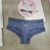 Quần lót Pink nửa mông thun cotton phối ren màu xanh dương chữ 419753qrc