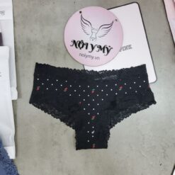 Quần lót Pink nửa mông thun cotton phối ren màu đen hoạ tiết 419753sdm (Copy) (Sao chép)