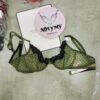 Áo lót Victoria Secret không nâng không mút ren lưới màu xanh rêu chấm bi 419988qd6