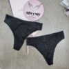 Quần lót Victoria Secret lọt khe thun lạnh lưng cao phía sau đan dây màu đen 422460qb4
