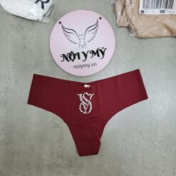 Quần lót Victoria’s Secret lọt khe thun lạnh không viền màu đỏ đô đính đá 423367qbj (Sao chép)