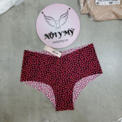 Quần lót Victoria Secret nửa mông thun lạnh không viền màu đen tim đỏ 423369qjt