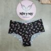 Quần lót Victoria Secret nửa mông thun lạnh không viền màu đen hoa 423369st6