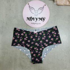 Quần lót Victoria Secret nửa mông thun lạnh không viền màu đen hoa 423369st6