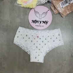 Quần lót Victoria’s Secret nửa mông cotton viền ren màu trắng hoa 428361sp9 (Sao chép)