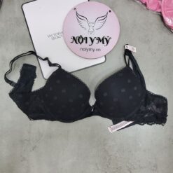 Áo lót Victoria Secret nâng vừa ren màu đen chấm bi 429374qb4