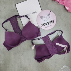 Áo lót Victoria Secret cài trước nâng vừa thun lạnh phối ren màu tím 429668qfk (Sao chép)