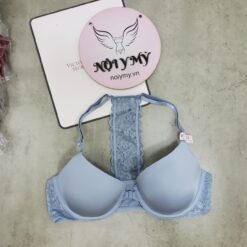 Áo lót Victoria Secret nâng vừa cài trước thun lạnh phối ren màu xanh biển 429670qd2