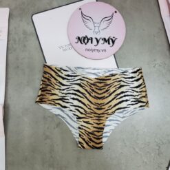 Quần lót Victoria Secret nửa mông thun lạnh không viền phía sau đan dây màu da hổ vằn 429831