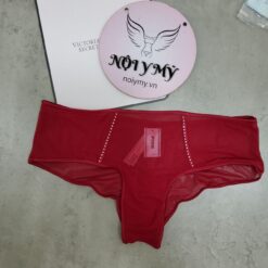 Quần lót Pink nửa mông ren màu đỏ đô đính đá 431001qbj