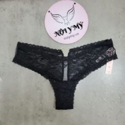 Quần lót Victoria Secret nửa mông ren hở mông màu đen 431492qb4