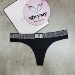 Quần lót Victoria Secret lọt khe thun cotton lưng đính đá màu đen 431582qc5 (Sao chép)