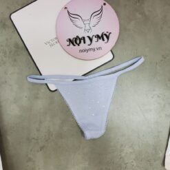 Quần lót Victoria Secret lọt khe dây thun cotton màu xanh da trời hoạ tiết 432125qb5