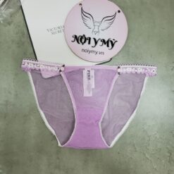 Quần lót Pink bikini dây ren lưới màu tím viền trắng 432960qfk