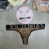 Quần lót Victoria Secret lọt khe thun cotton lưng logo màu da beo 433662spa