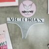 Quần lót Victoria Secret lọt khe thun cotton lưng logo màu xám 433679qbv