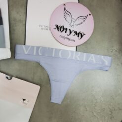 Quần lót Victoria Secret lọt khe thun cotton lưng logo màu xanh biển nhạt 433679qcj (Sao chép) (Sao chép)