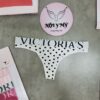 Quần lót Victoria Secret lọt khe thun cotton lưng logo màu hồng sen 433662qh4