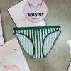 Quần lót Victoria’s Secret bikini thun cotton màu xanh lá sọc trắng hoạ tiết 431716 (Sao chép)