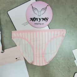 Quần lót Victoria’s Secret bikini thun cotton màu hồng sọc trắng 431716